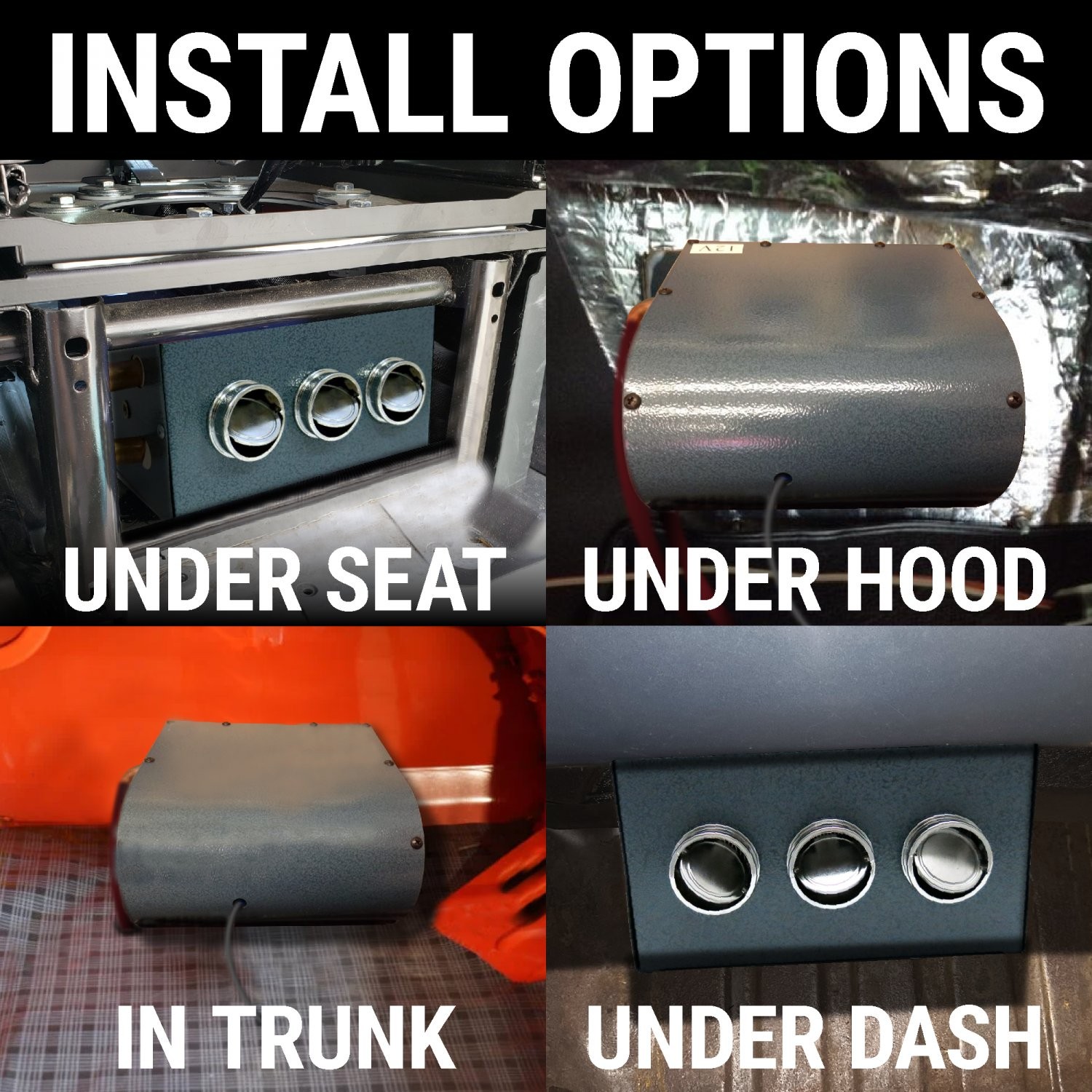 Zirgo Gobi Compact Automotive Deluxe Heater Kit -Universal Fit 3 Hole Blower DIY