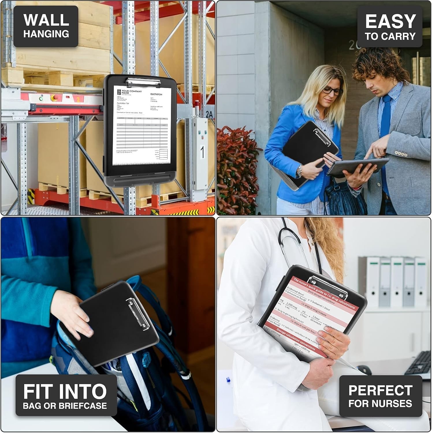 Clipboard with Storage Heavy Duty Clip Boards 8.5X11 with 2 Storage Case