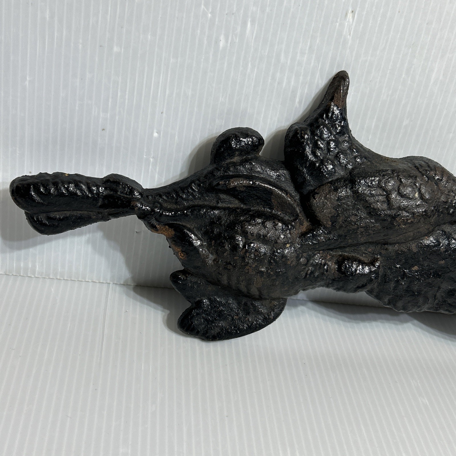 Cast Iron Hunting Bunny Rabbit Attack By Birds Rustic Antique 13” 1.9lb