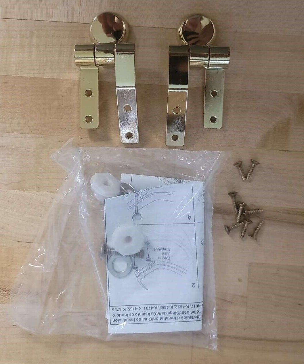Kohler Replacement New Style Toilet Seat Hinges - 85178-VF - Polished Brass