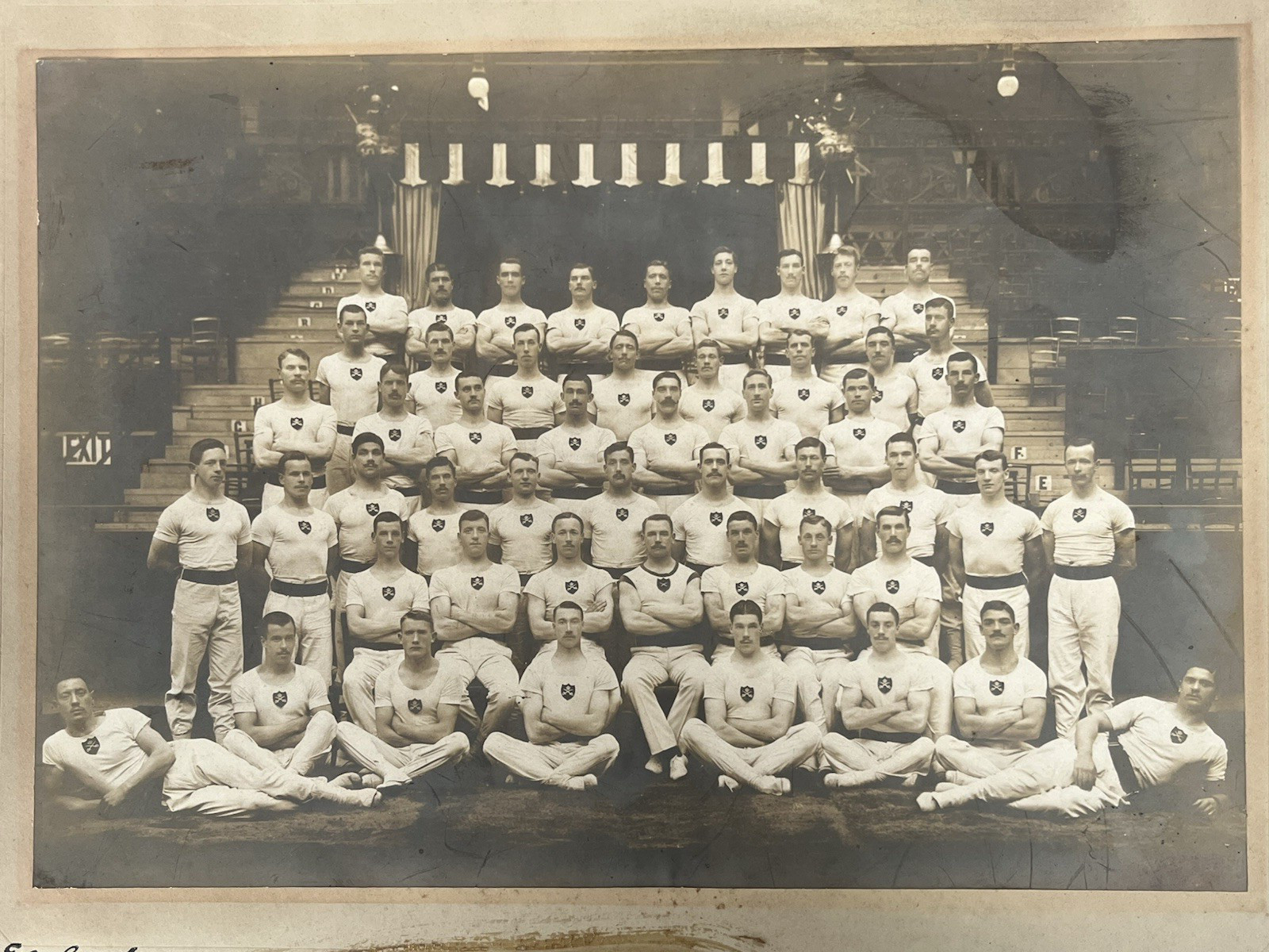 The Royal Welsh Welch Fusiliers Gymnasium Team Black & White Photograph Mounted