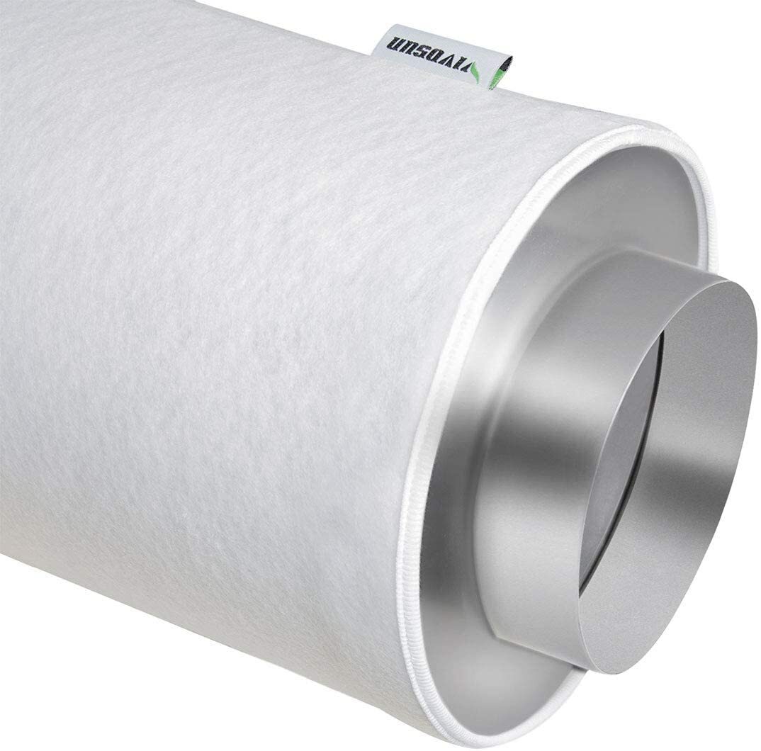 VIVOSUN 4"/6"/8" PP Cotton Prefilter for 4/6/8 inch Carbon Filter Black/White