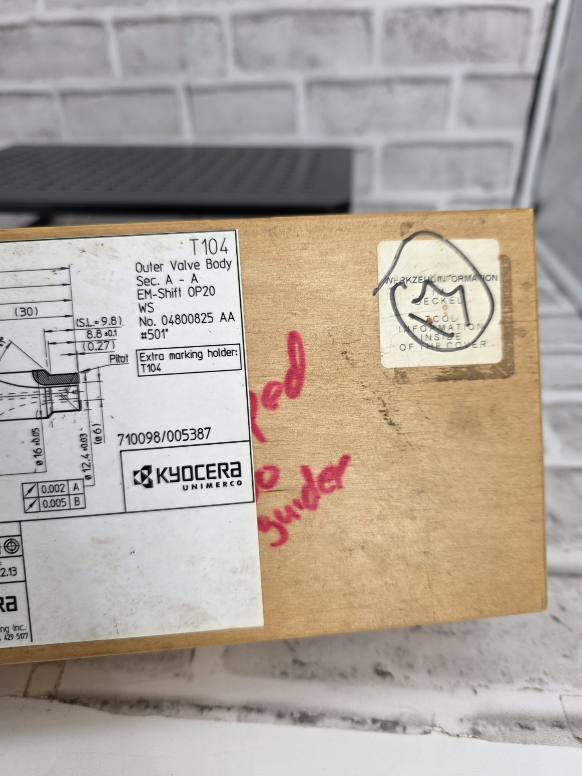 Kyocera Tool Holder Wood Storage Case – EMPTY – Hollow Interior –Made in Germany