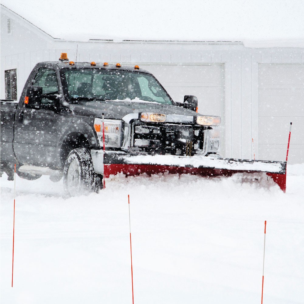 (Pack of 20) 5/16" Orange Snow Poles with Reflector, Heavy Duty Fiberglass Rod