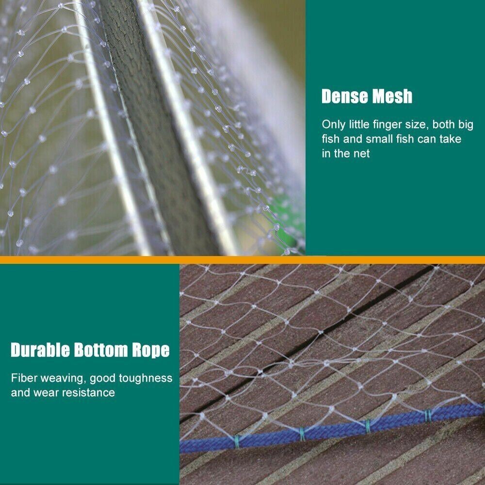 Heavy Duty Fishing Cast Net Bait Easy Throw Hand Cast Strong Tire Trap Line Mesh
