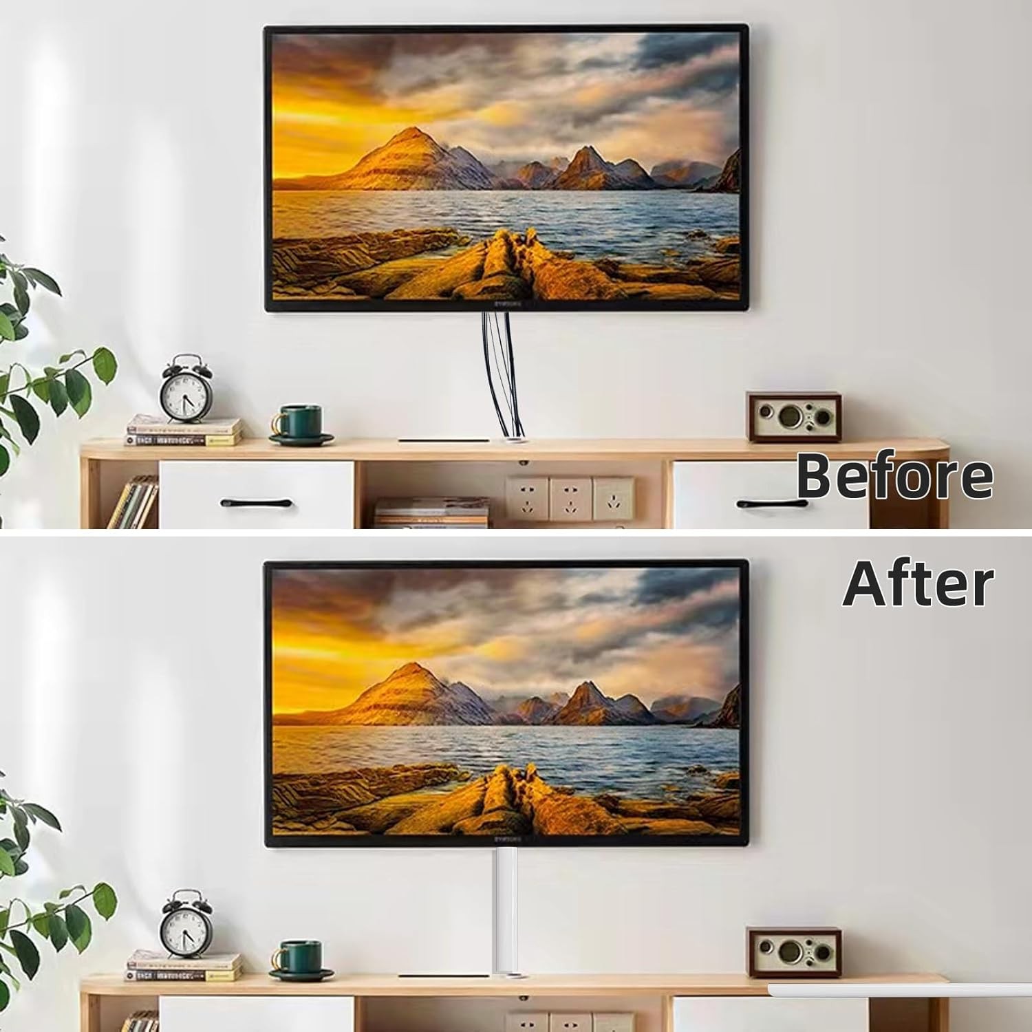 39”-197'' Cord Hider for Wall Mounted TV Adhesive One-Cord Cable Hider for Wall