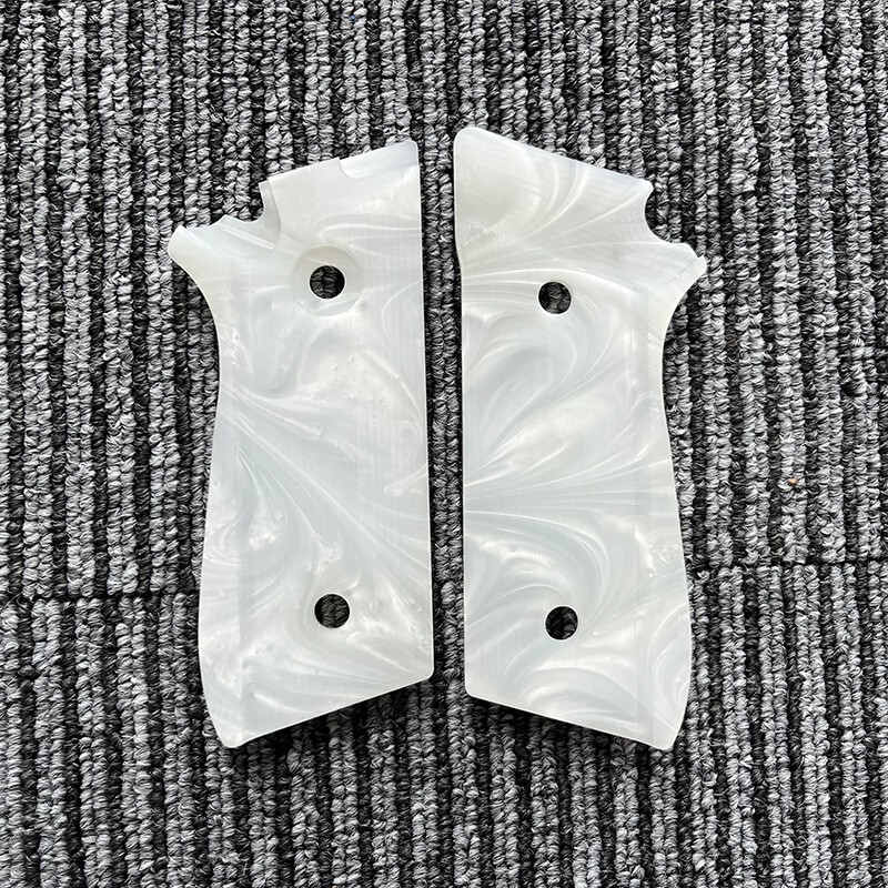 CUSTOM WHITE PEARL RESIN GRIPS TAURUS PT-92 PREMIUM GRIPS ARS.06