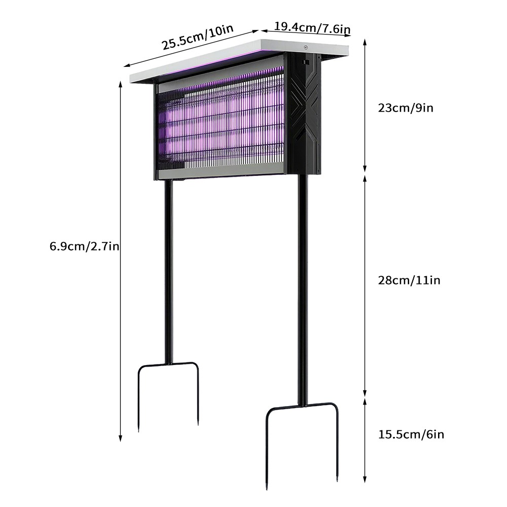 Solar Bug Zapper Indoor, Waterproof Mosquito Zapper Outdoor Solar Powered, 4500V