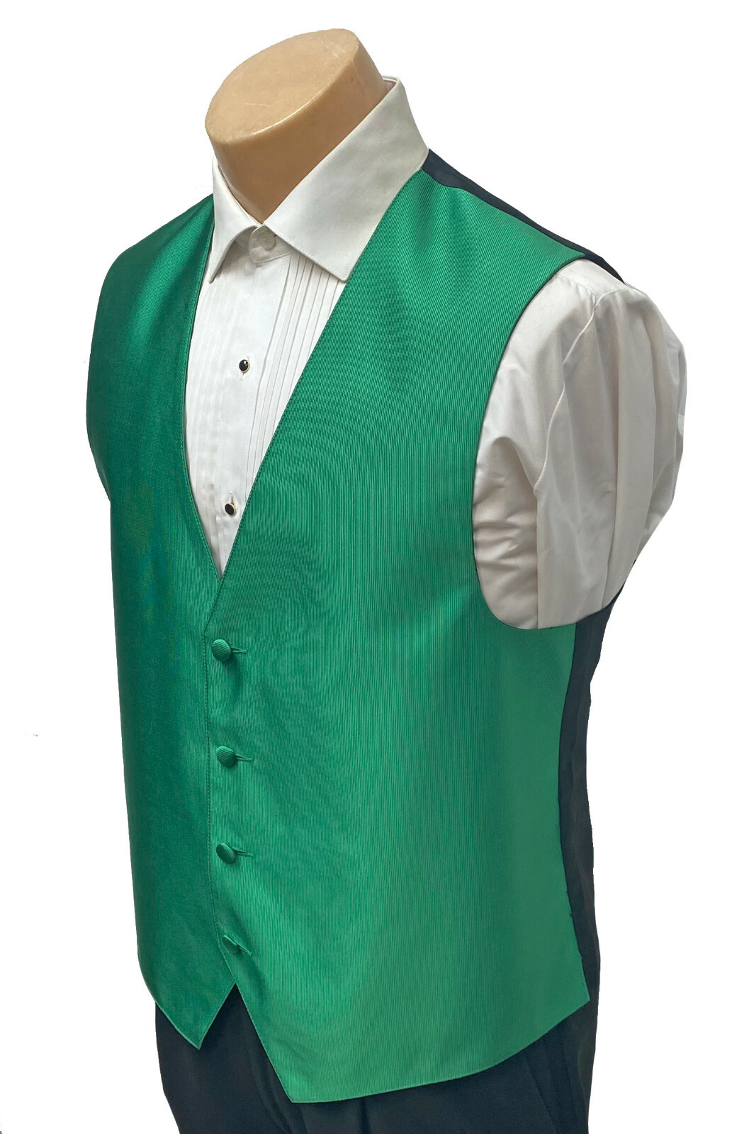 Men's Kelly Green Tuxedo Vest Fullback Wedding Groom Prom Church Suit Medium M