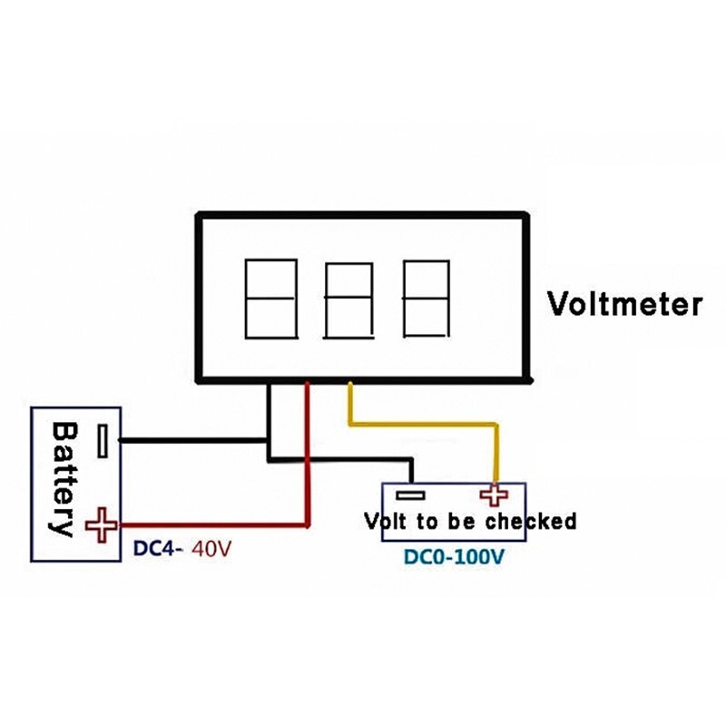 10PCS 0.28" Mini DC 0-100V Voltage Tester Gauge Meter Digital LED Voltmeter