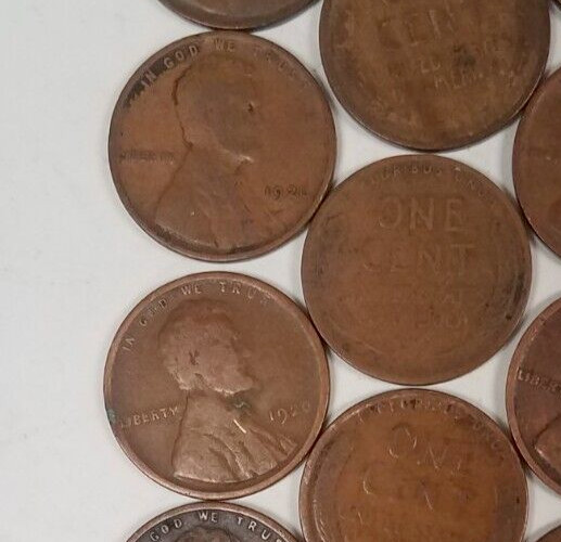 1322029M2128 LOT OF 8 WHEAT PENNIES LINCOLN CENT COINS 1920-1929 96+ YEARS OLD!!