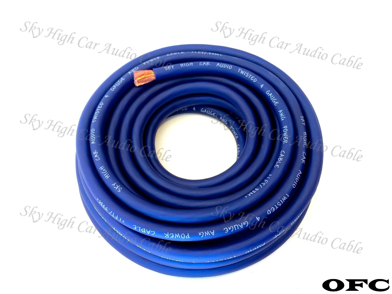 4 Gauge AWG OFC BLUE Power Ground Wire Sky High Car Audio Sold By The Foot ft