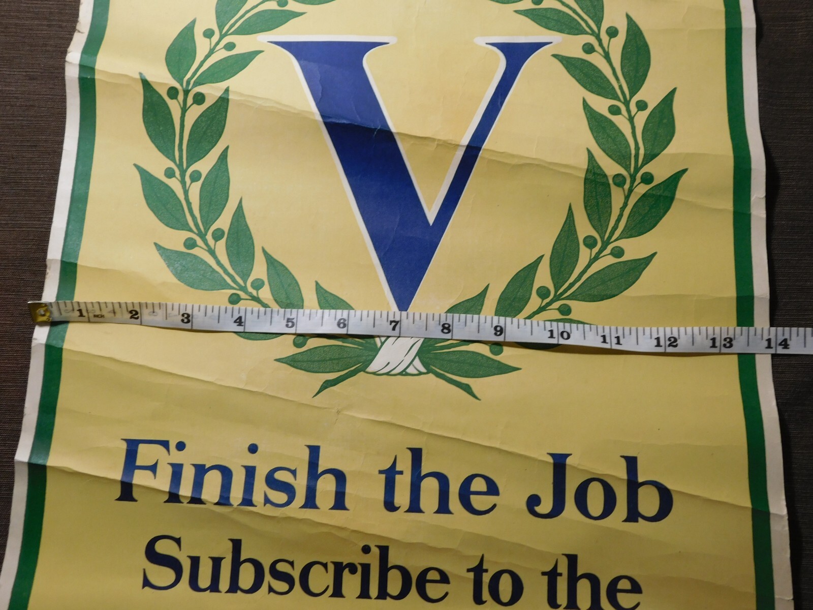 Vintage WWI World War 1 Victory Liberty Loan Poster, Used