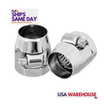 Spectre SPE-2268, 2 Pack Natural Stainless Steel 3/8In Fuel Line Fitting Chrome