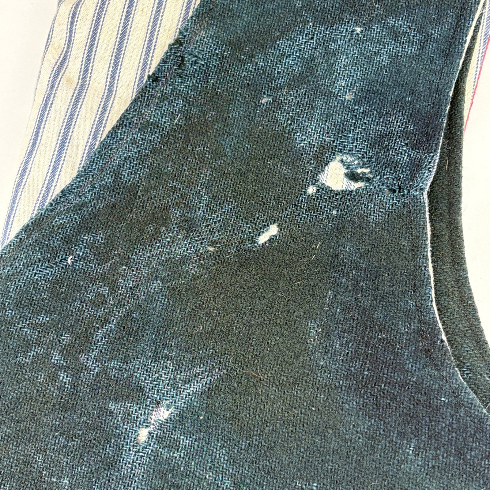 Antique Native American Wool Vest w Old Beaded Detail Cloth Lining Conch Shells