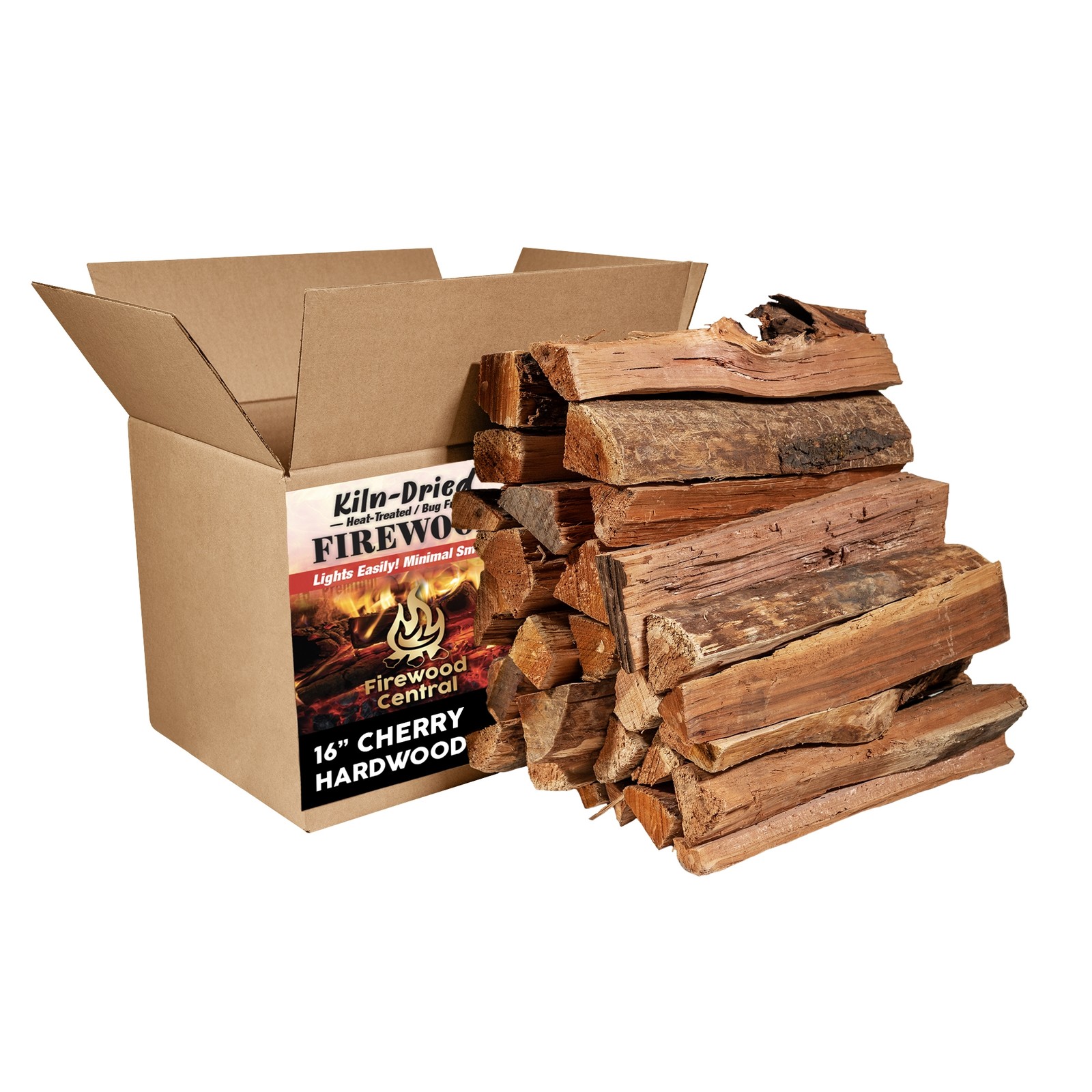 Firewood Central Kiln-Dried PA Cherry 16" Splits (38lb) Sweet Smoking, Pizza