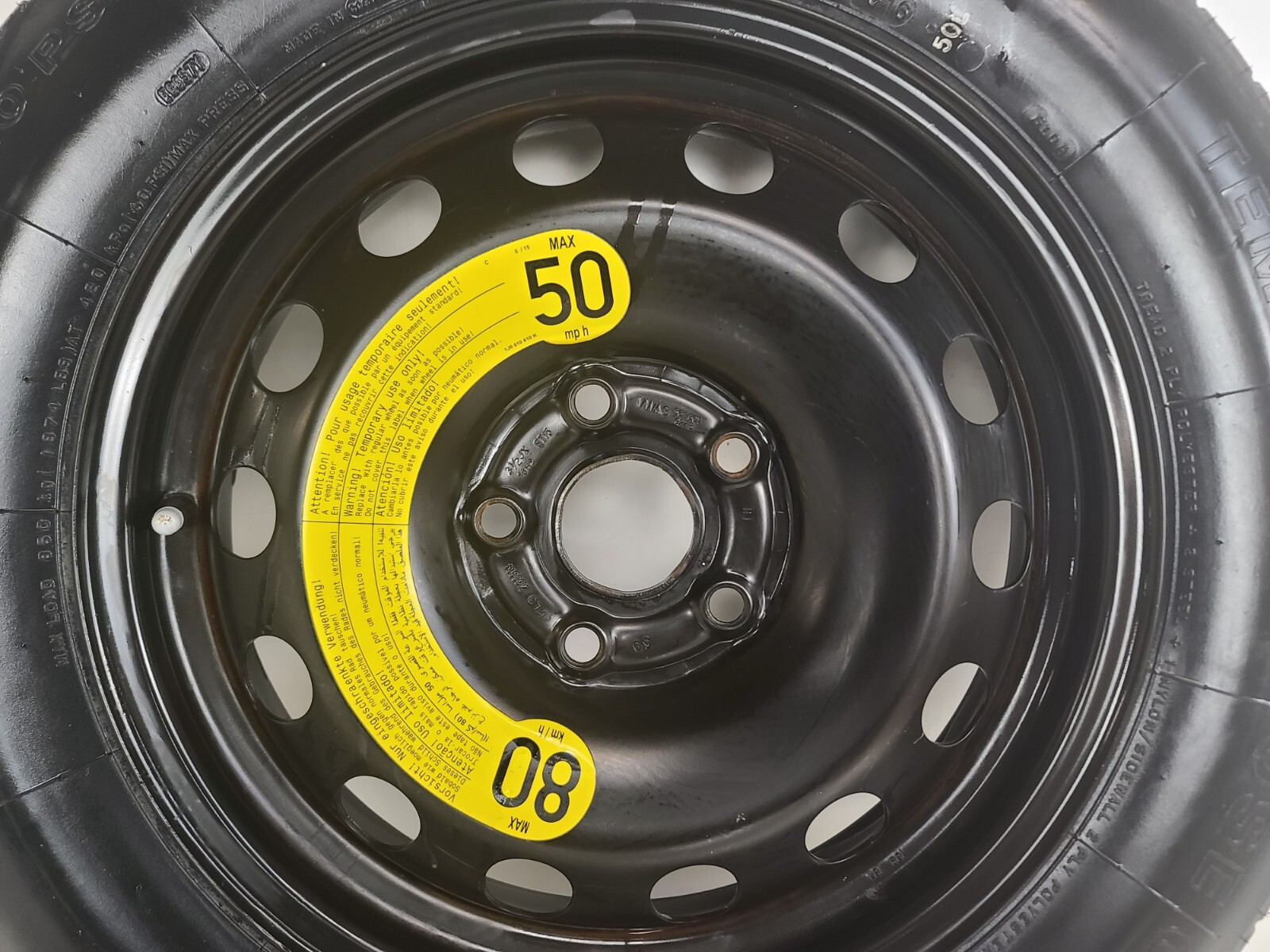 Spare Tire 16" Fits 2012-2023 Volkswagen Jetta Oem Genuine Donut