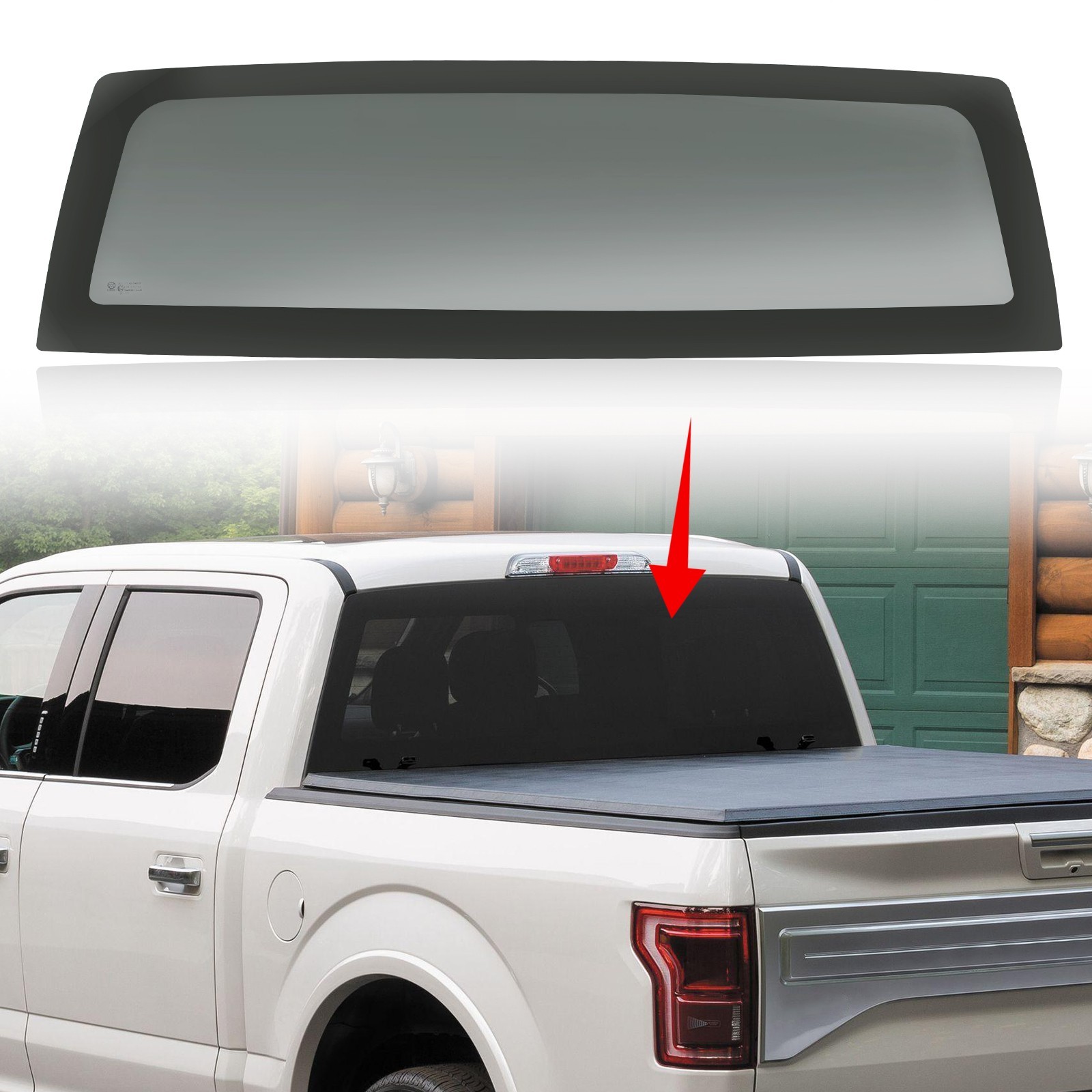 Back Window Glass For 2015-2024 Ford F-150 Dark Tinted Non Heated Stationary