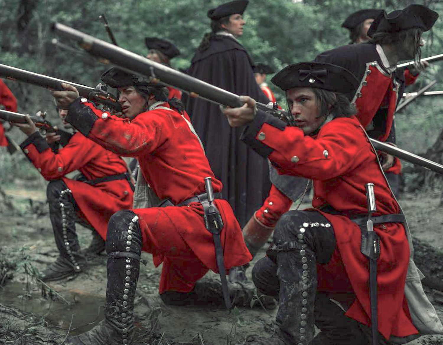 Red Wool Sleeved Waistcoat with Blue Cuffs Size 46 / XL