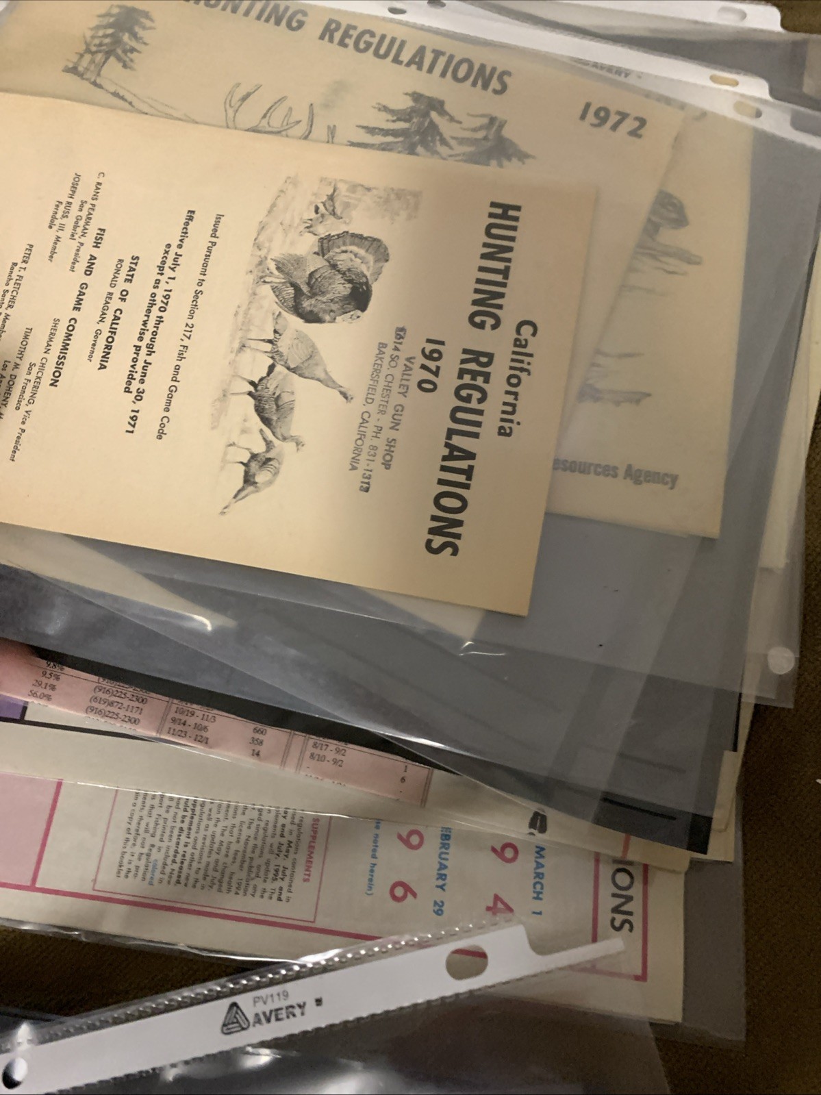 Lot Of 29 California Regulations Pamphlets 1952 1994 Vintage Hunting Fishing