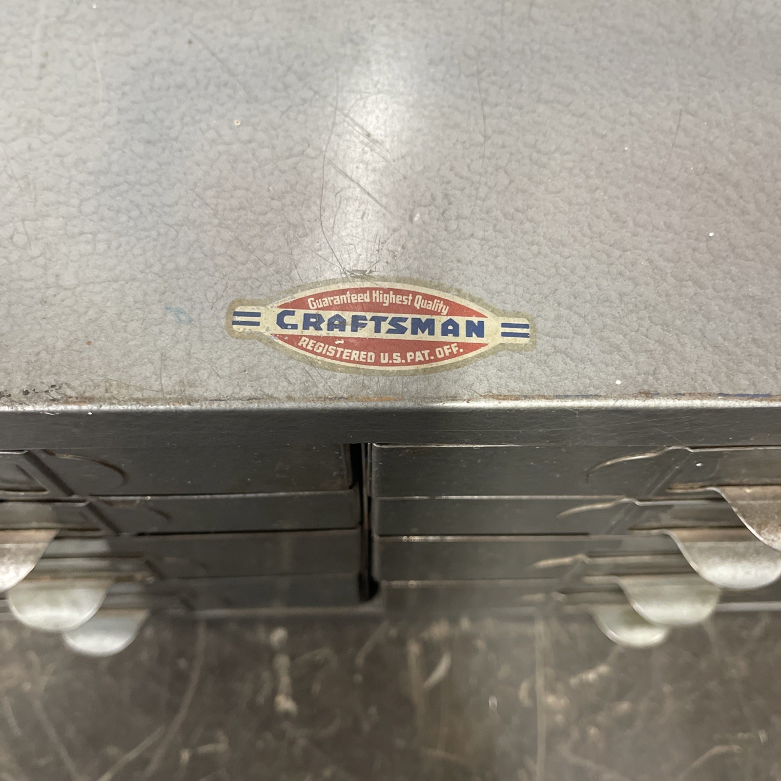 Vintage Craftsman Manufacturing Industrial Metal 8 Drawer Small Parts Cabinet