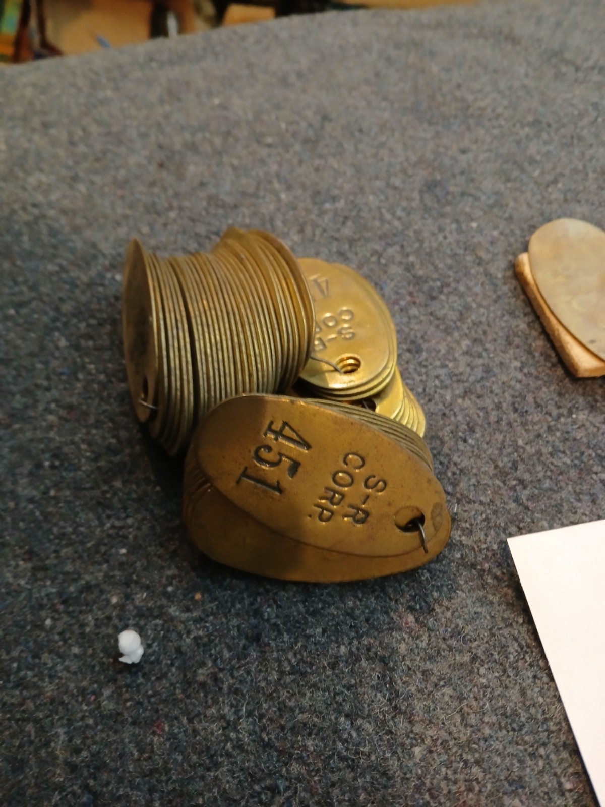 Stearn-RogersNumbered Brass Tags Stamped Consecutive Numbers 50Pack