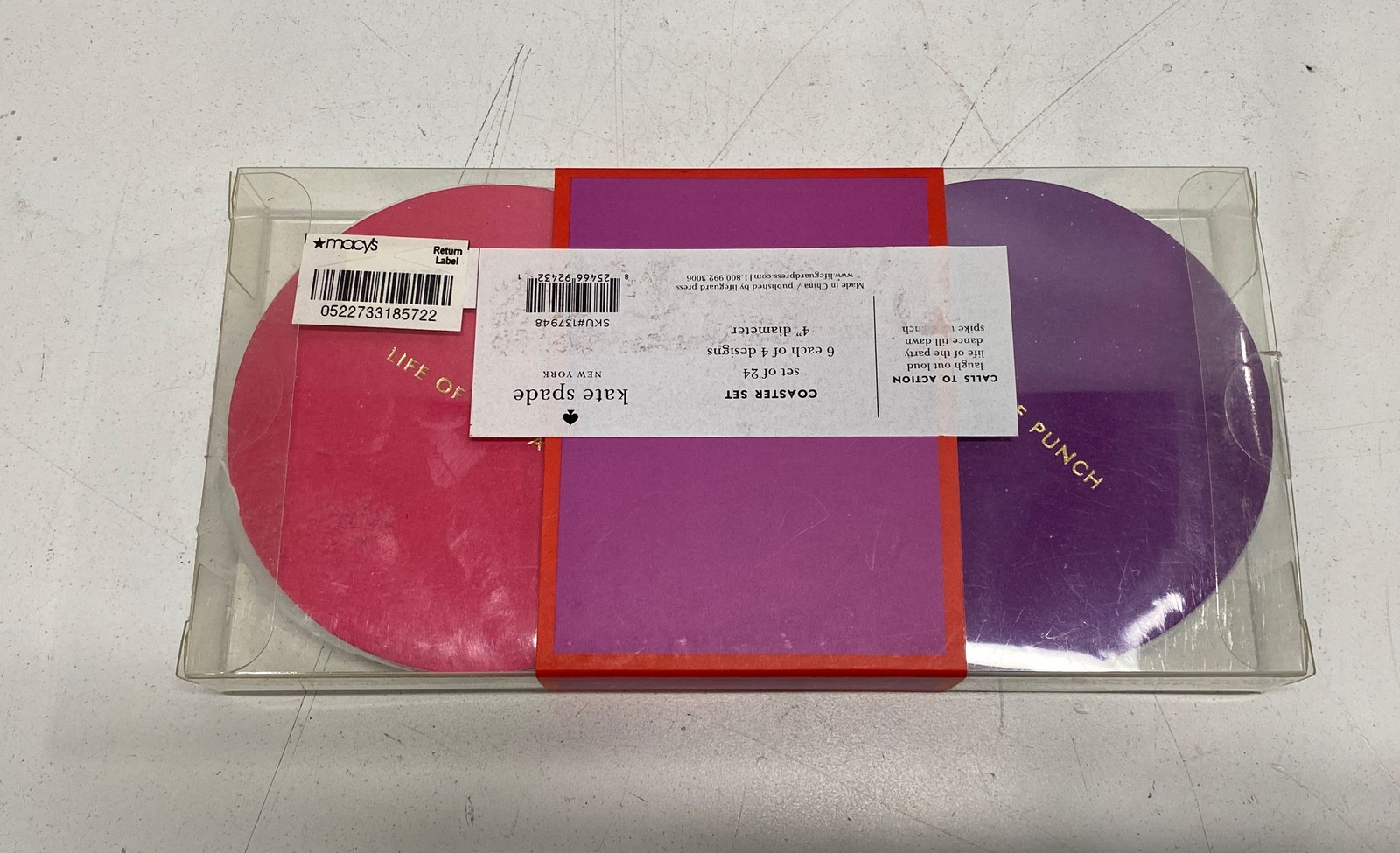 Kate Spade Coaster & Cocktail Napkin Set 3 pcs