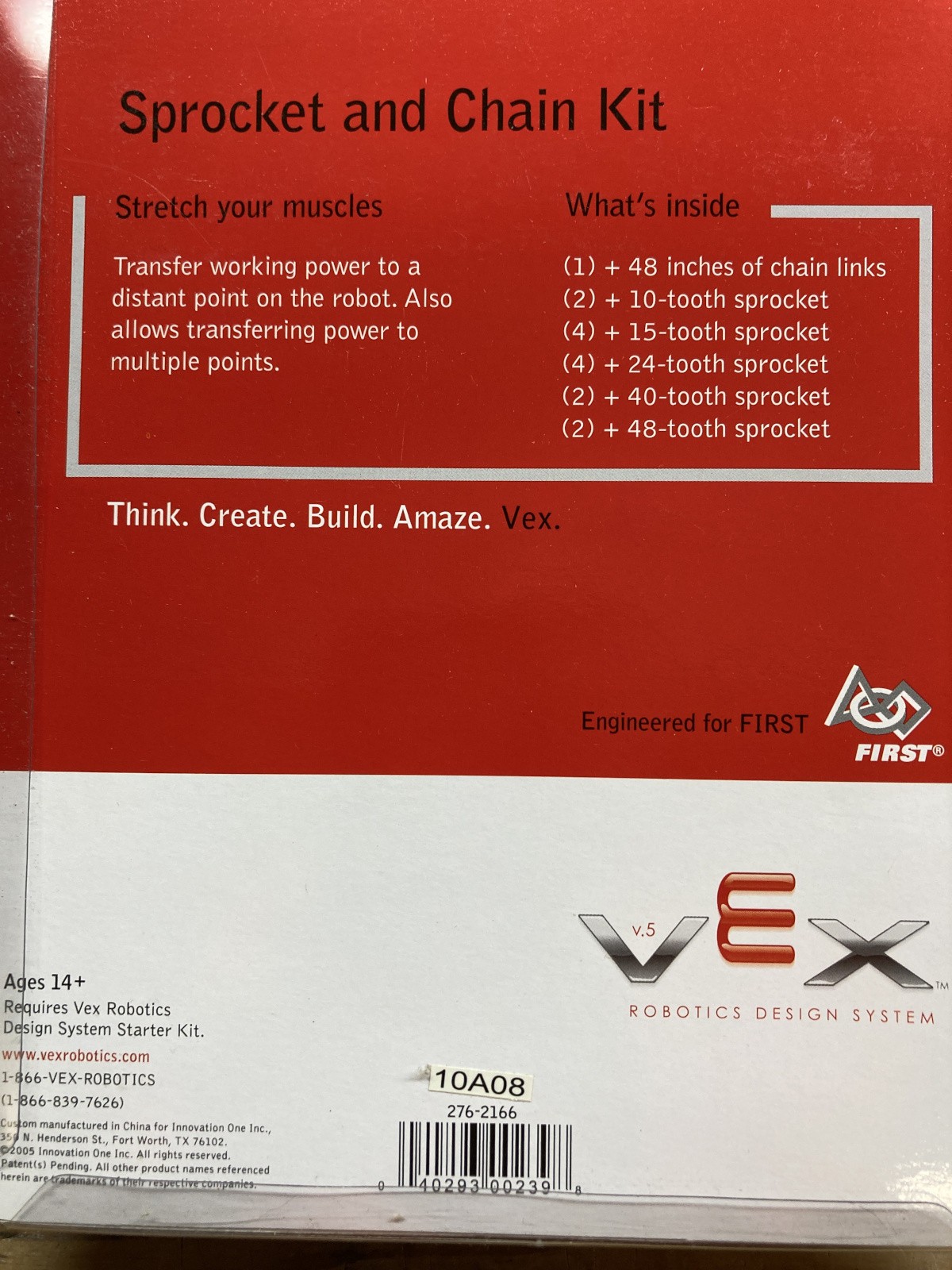 Vex Robotics Sprockets & Chains 2015 Never Used Vex 276-2166, 276-2252, 276-2172
