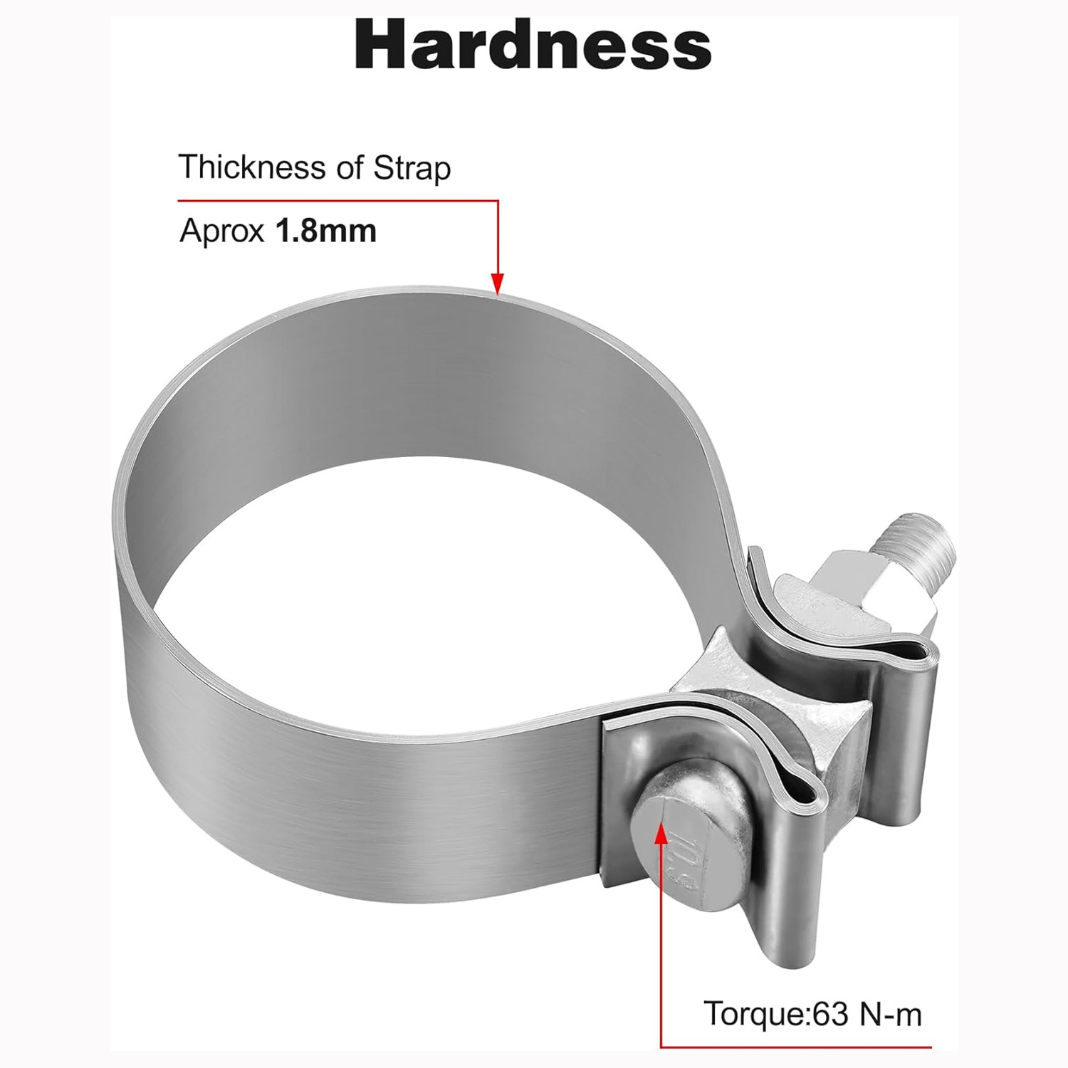 2X Stainless Steel 3" Exhaust Clamp Narrow Band Muffler Clamp for Pipe Muffler.