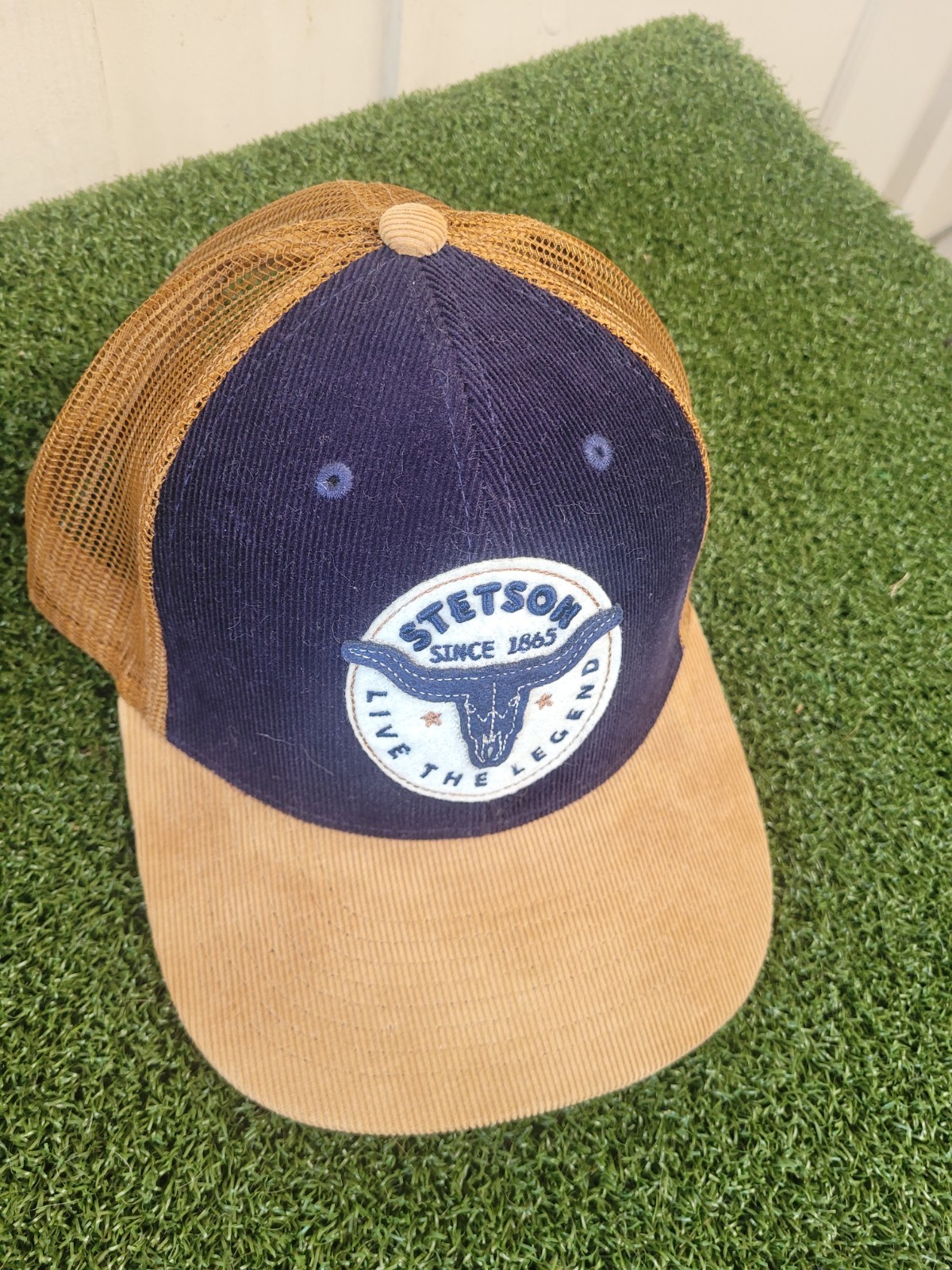 STETSON 'LIVE THE LEGEND' FELT TRUCKER CAP / HAT w/ Steer Head Patch SNAP Back