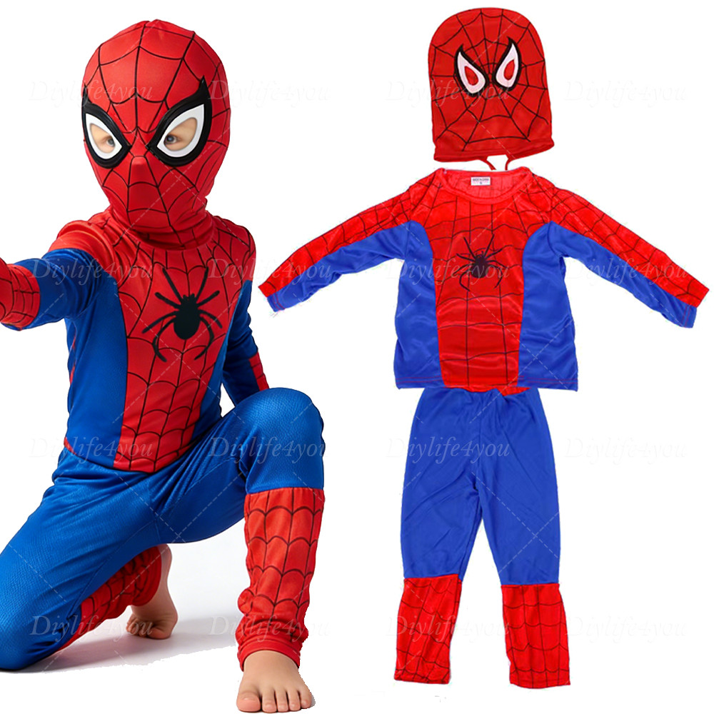 Spider-Man Tobey Maguire Kids Cosplay Costume Jumpsuit 3-7 Years