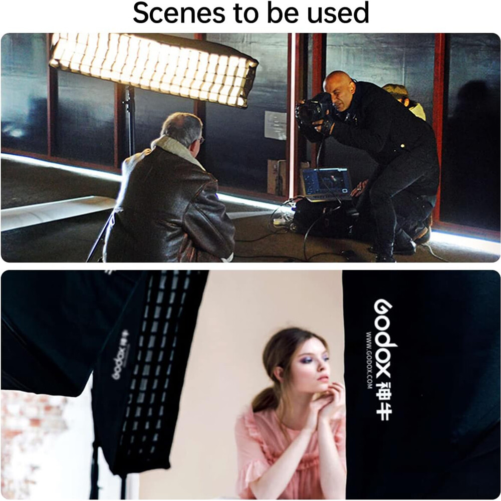 US 2*Godox 22x90cm Softbox Strip Honeycomb Bowens Mount Soft Box fr Studio Flash