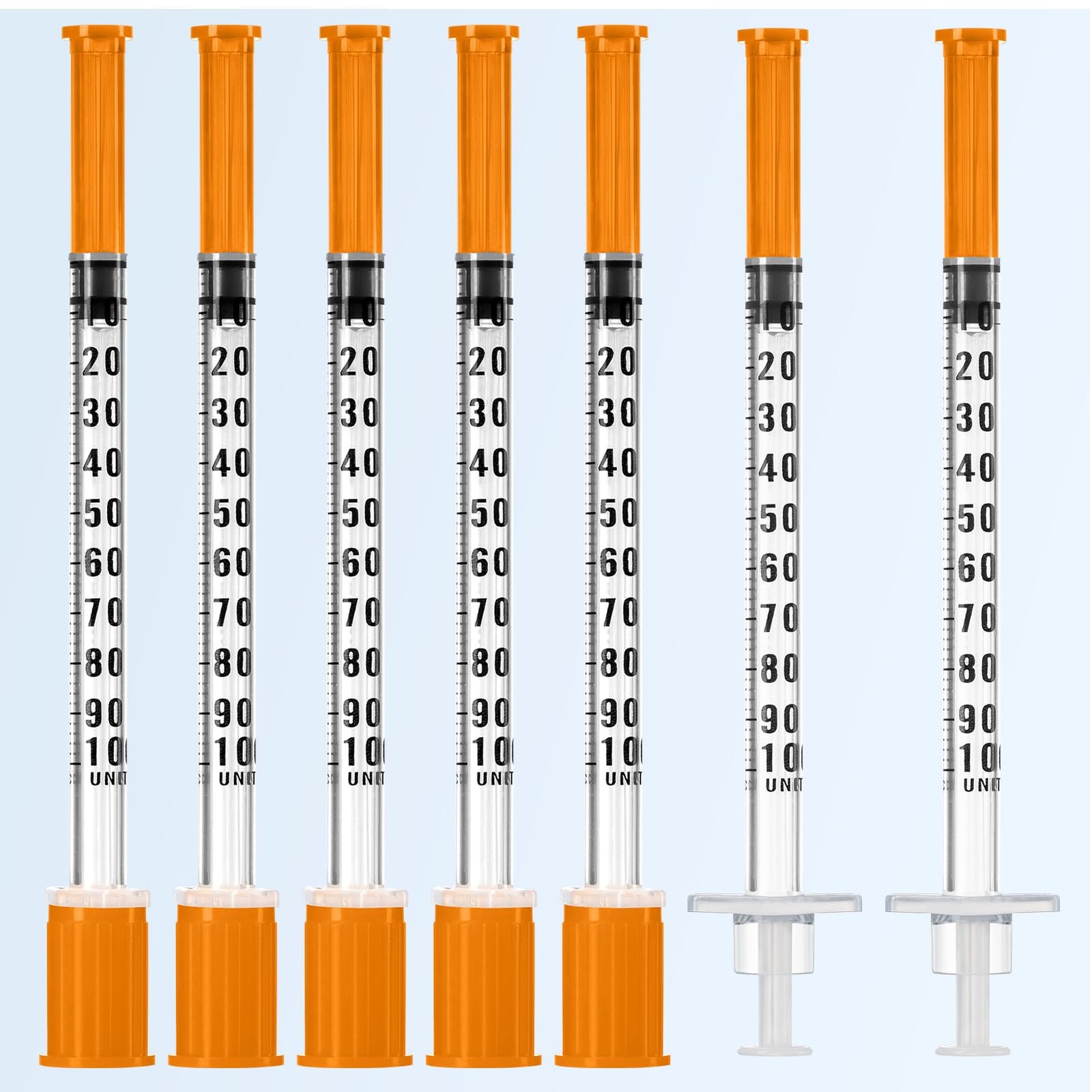 1ml 29G 1/2 Inch Syringe, Lab Syringes Individually Wrapped, Pack of 100
