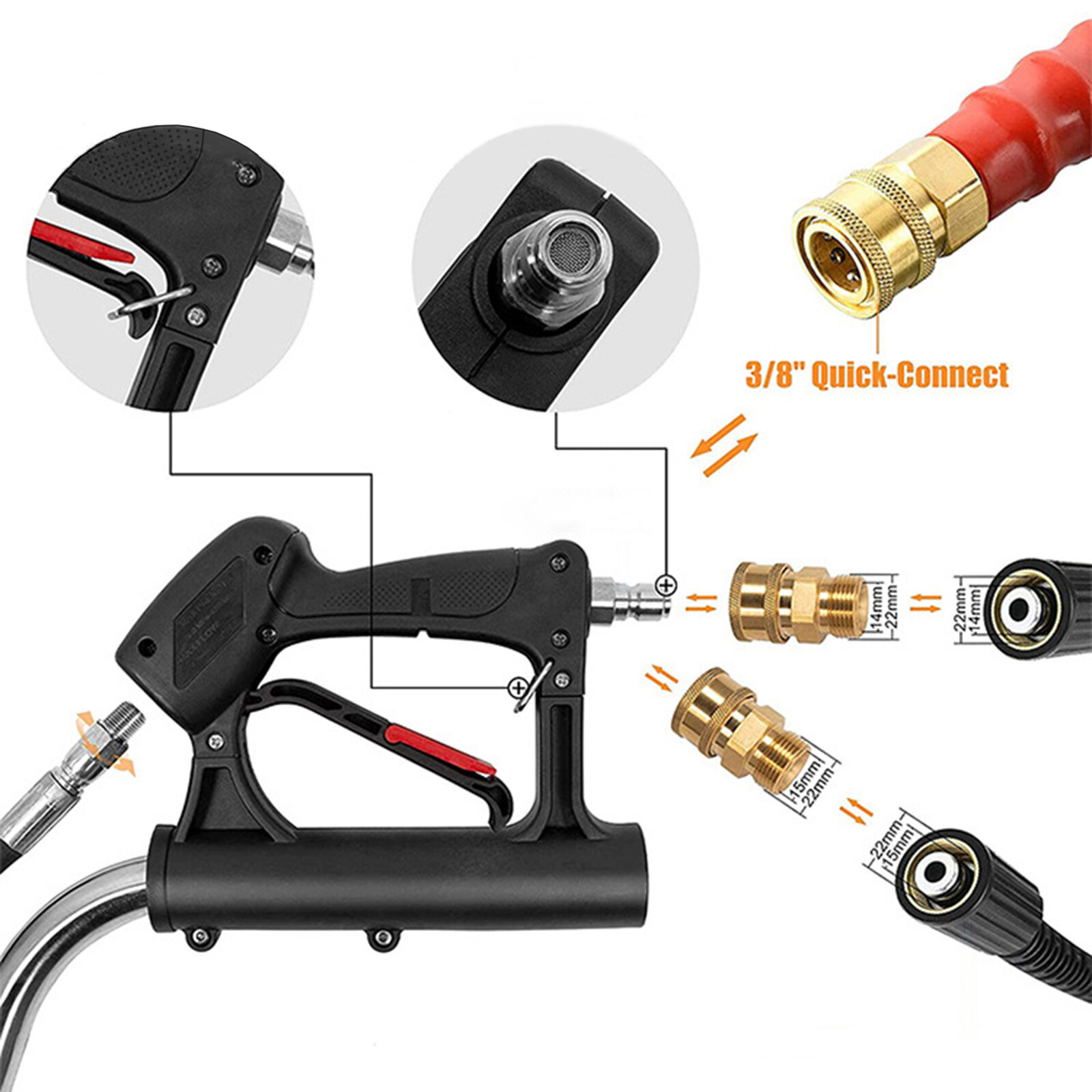 39" 7-Hole Water Broom For Hot and Cold Water Pressure Washer 100x160cm/39*63in