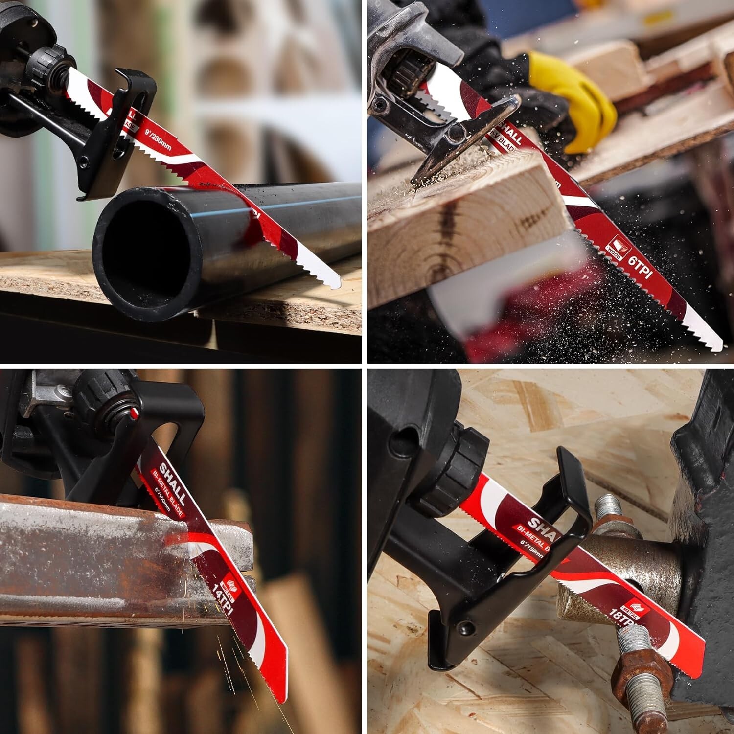 SHALL 34 PC Wood Pruning Saw Blades for Reciprocating/Saws/Sabre Saws