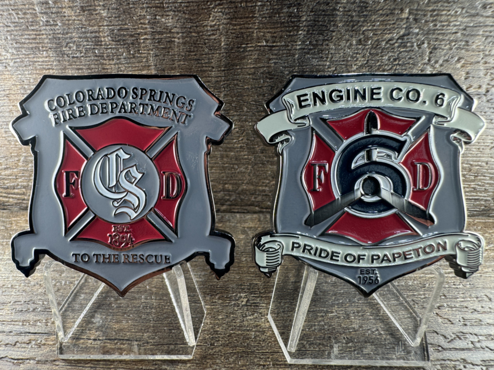 COLORADO SPRINGS FIRE RESCUE DEPARTMENT ENGINE 6 PAPETON COLORADO CHALLENGE COIN