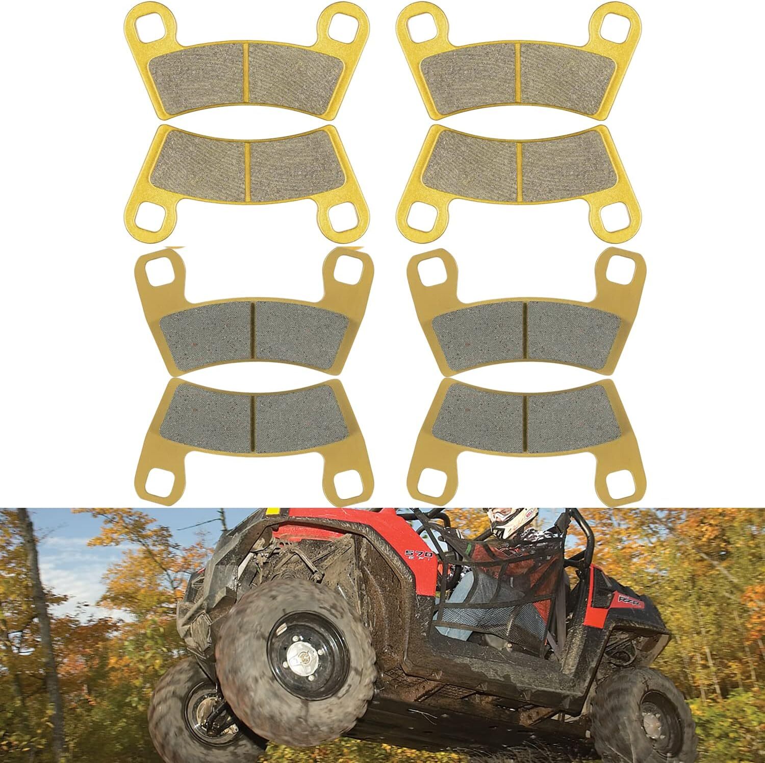 Front + Rear Parking Brake Pads For Polaris Razor RZR 570/800/900/1000 S 800 900