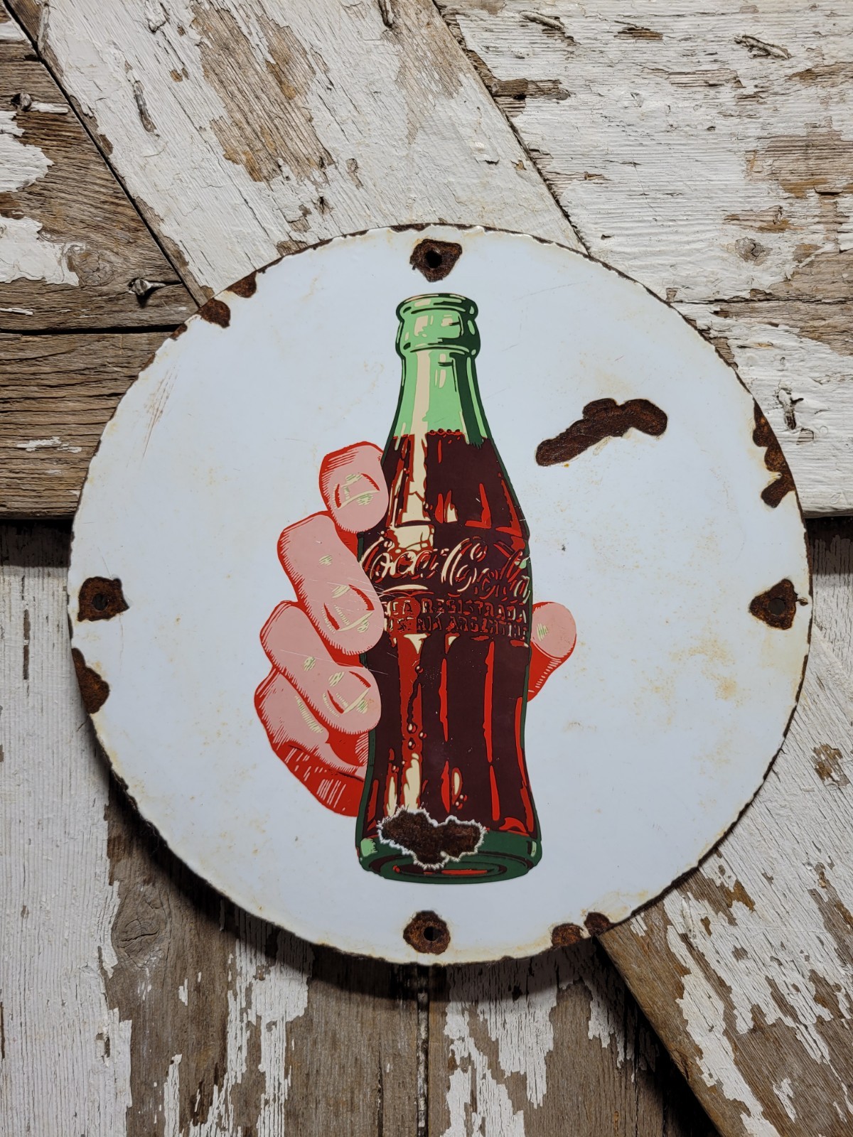 VINTAGE COKE PORCELAIN SIGN COCA COLA CARBONATED SODA BEVERAGE RESTAURANT DRINK