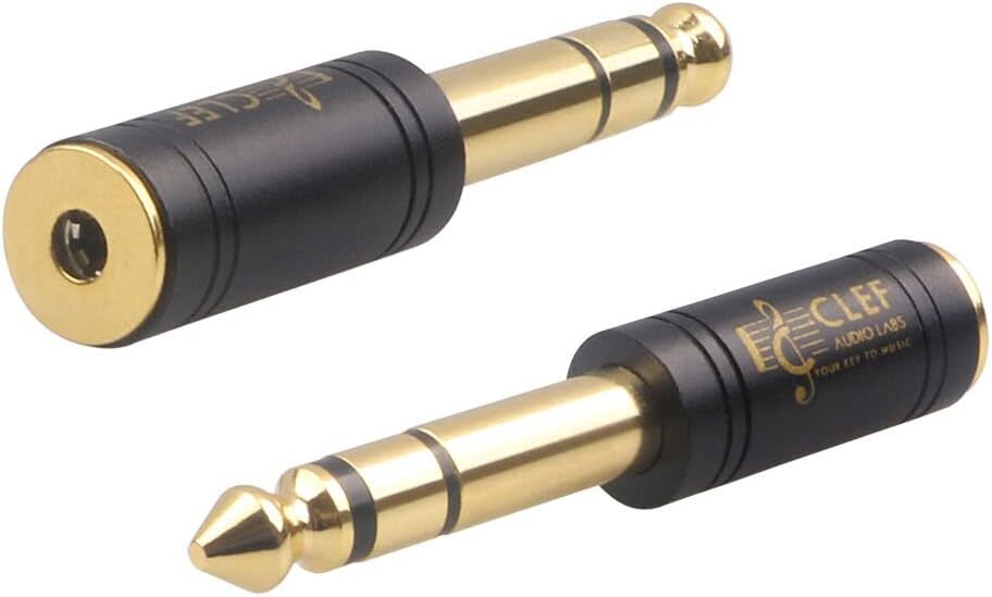 Clef Audio Lab6.35mm Male to 3.5mm Female Stereo TRS Headphone Adapter-2-Pack