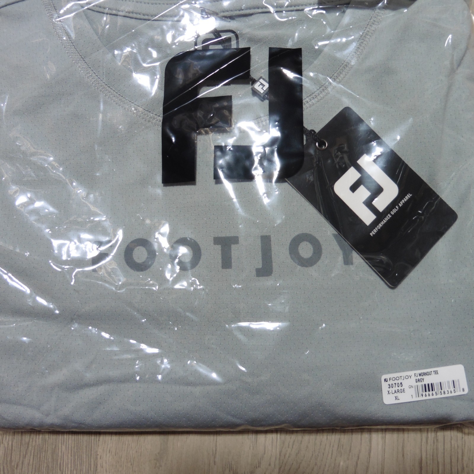 FOOTJOY Mens XL T SHIRT TRAINING WORKOUT GOLF POLYESTER GREY BLUE GREEN