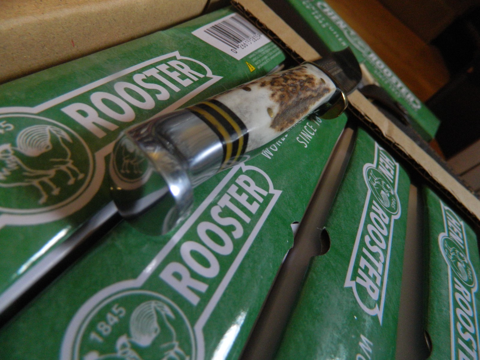 HEN & ROOSTER Fixed Blade KNIFE Stag Handle w/ Original Leather Sheath HR-5048