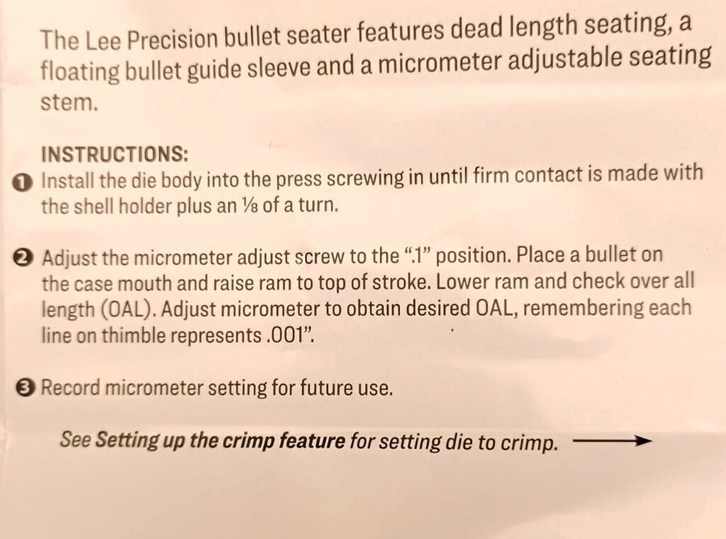 Lee 92220 Rifle Precision Micrometer Bullet Seating Die 223 Rem FREE SHIPPING