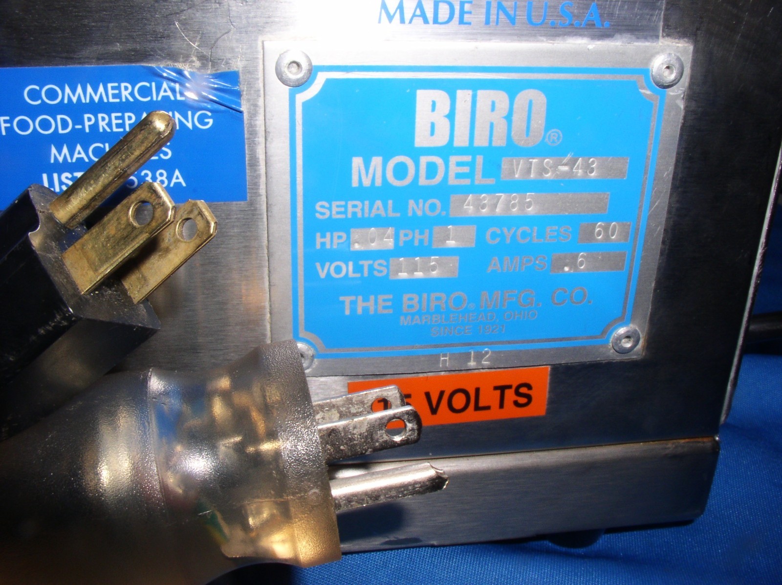 BIRO VTS 43 VACUUM TWIN 20 LB TUMBLER MEAT MARINATOR w/ PUMP 115V VERY CLEAN