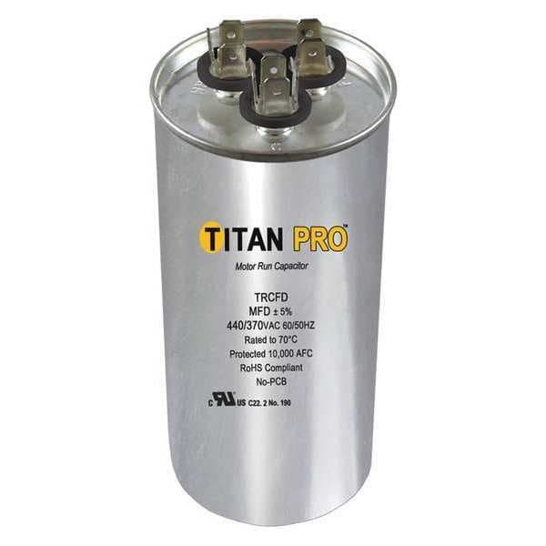 Titan Pro Trcfd455 Motor Dual Run Capacitor, Round, 440/370V Ac, 45/5 Mfd, 4