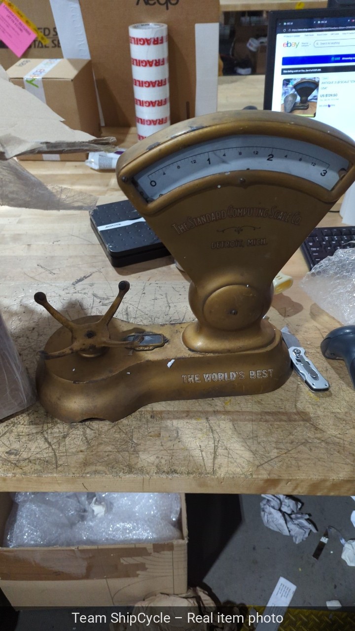 ANTIQUE 3 LB SCALE STANDARD COMPUTING SCALE CO DETROIT MICH USA G3D