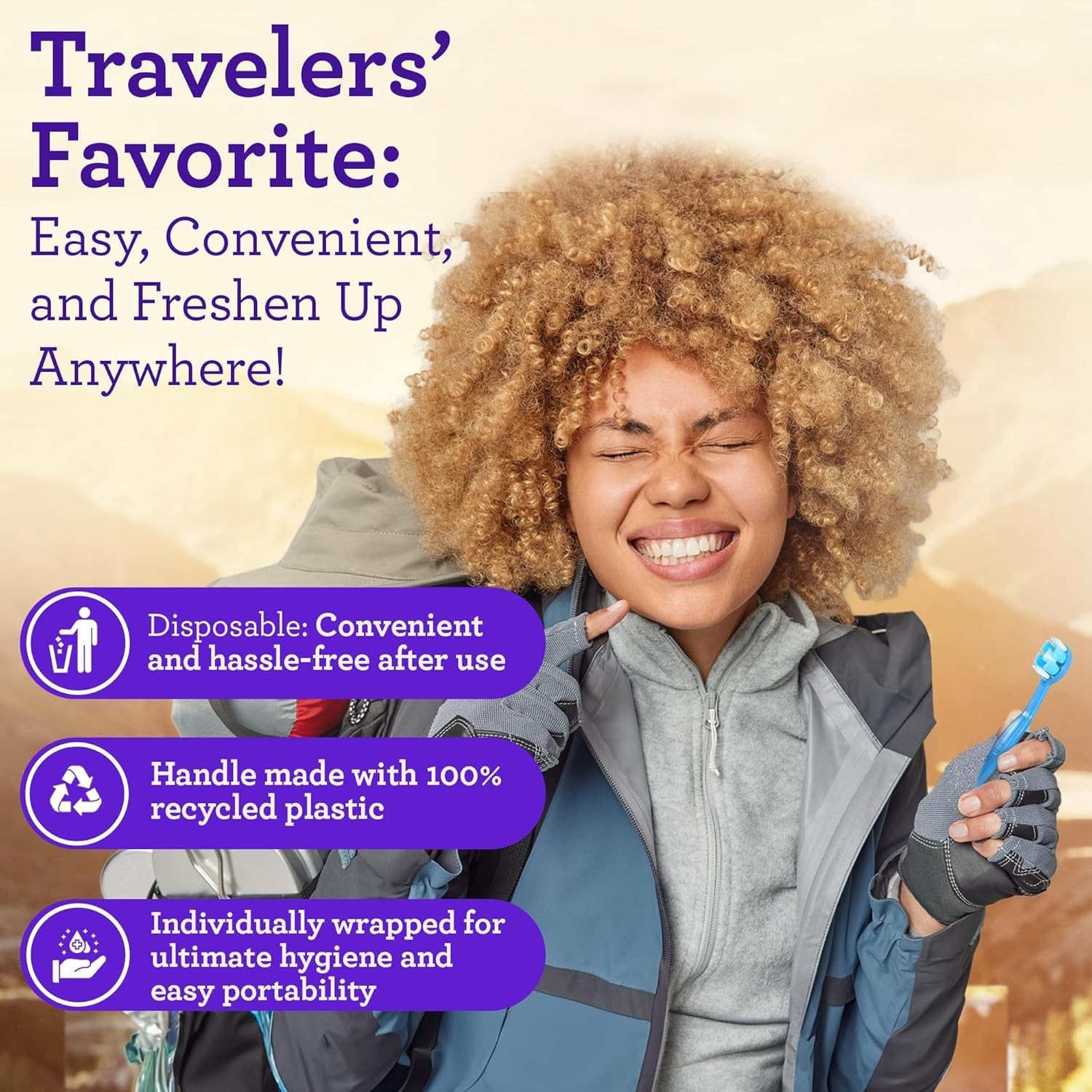 Ready-To-Go Disposable Mini Travel Toothbrushes - Butter on Gums Softex Bristles