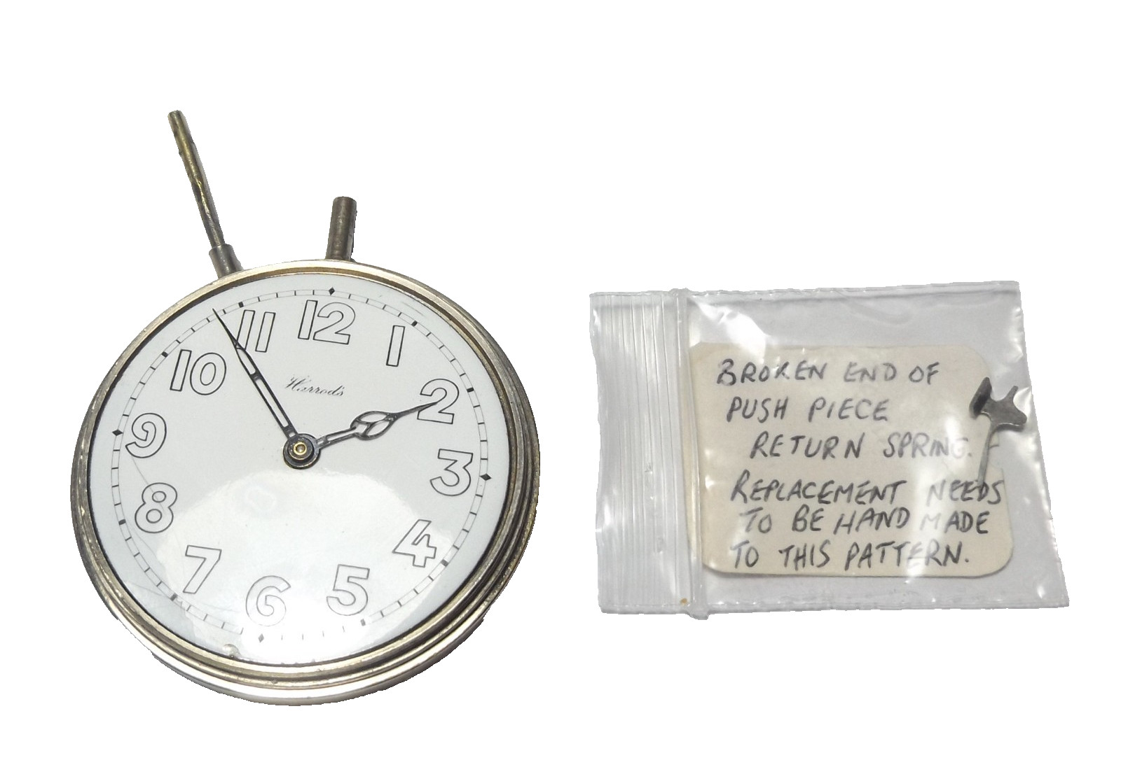 ANTIQUE HARROD'S STERLING SILVER CLOCK, BEDSIDE/ DESK CLOCK BIRMINGHAM 1925