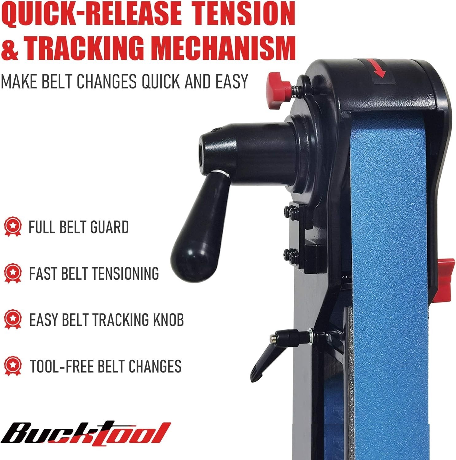 Bucktool Combo 2" x 42" Belt Sander 6" Bench Grinder, Knife Sharpener