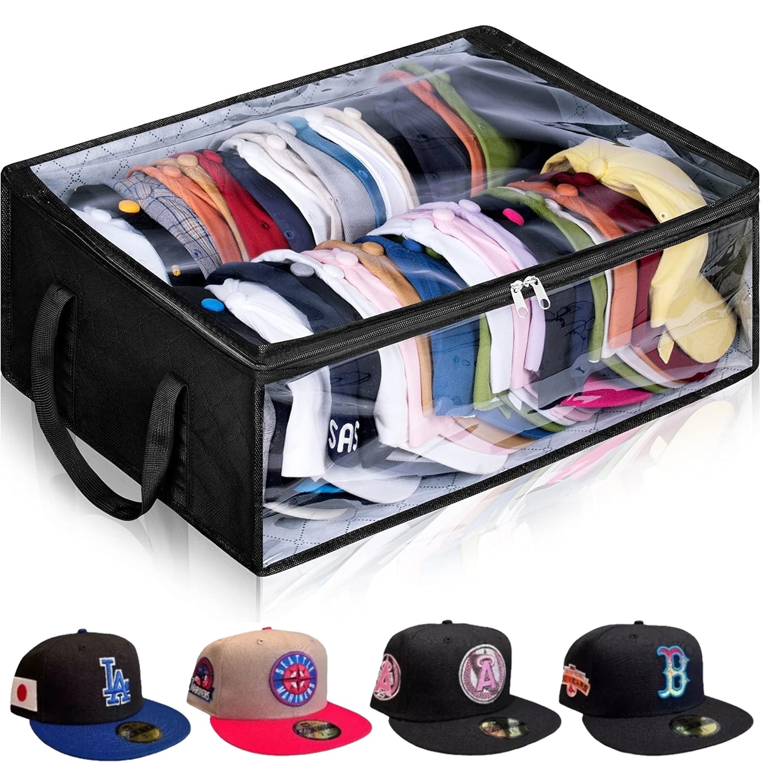 Hat Storage Dust Bag Baseball Hat Cap Organizer Clear Rack Zipper Cap Holder US