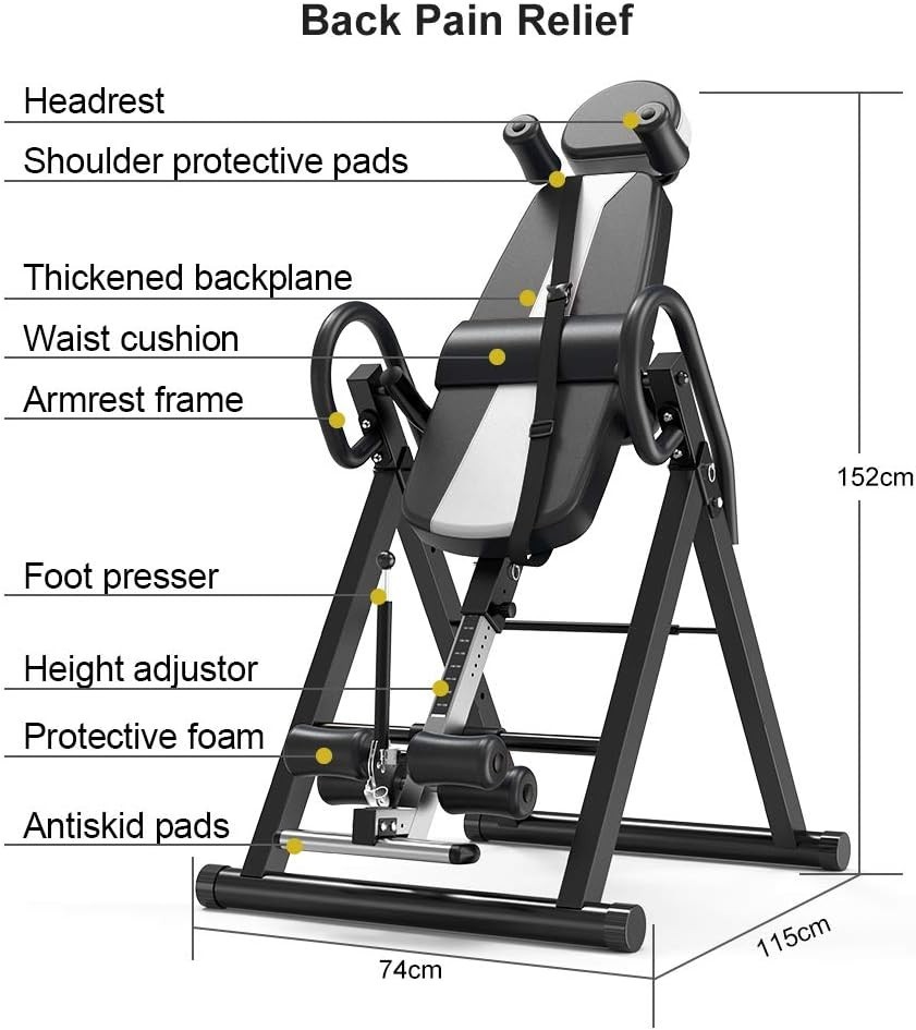 Inversion Table for Back Pain, 300lb Capacity Heavy Duty Gravity Adjustable Belt